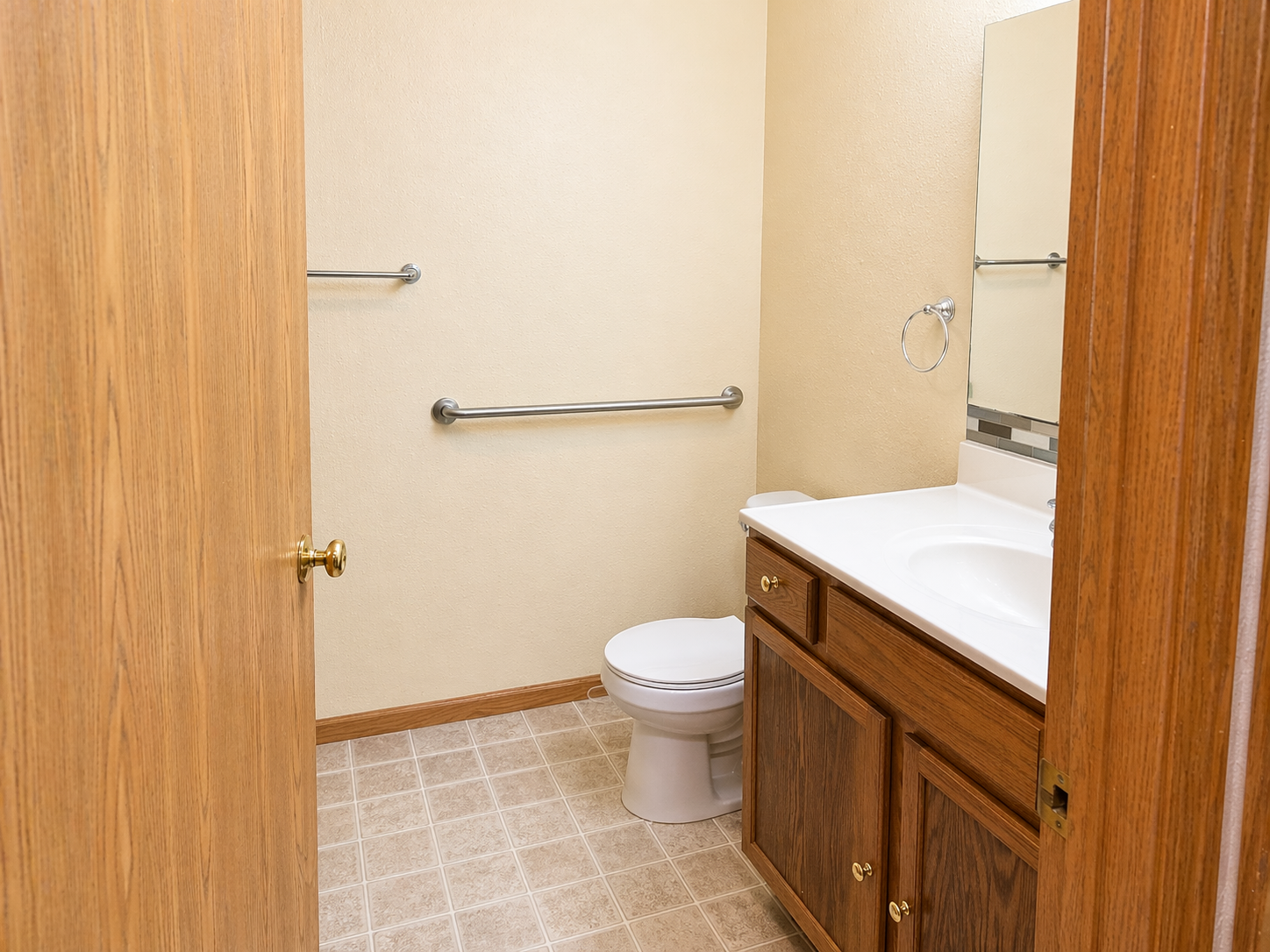 Bathroom view with grab bars at the WeChoice AFH residence